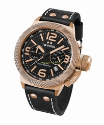 TW Steel Watches : CS74 Black Dial Leather Band Men Watch