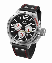 TW Steel Watches : CS8 Black Dial Leather Women Watch