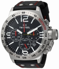 TW Steel Watches : CS9 Quartz Chronograph Date Black Leather Men Watch