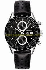 TAG Heuer Watches : CV2010.FC6205 Automatic Chronograph Date Black Leather Men Watch