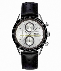 TAG Heuer Watches : CV2011.FC6205 Automatic Chronograph Date Black Leather Men Watch