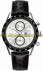 TAG Heuer Watches : CV2011.FC6233 Automatic Silver Dial Polished Steel Case With Black Leather Strap Men Watch