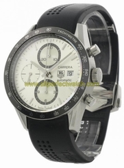 TAG Heuer Watches : CV2011.FT6014 Automatic Chronograph White Dial Date Rubber Men Watch