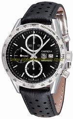 TAG Heuer Watches : CV2016.FC6233 Automatic Chronograph Date Black Leather Men Watch