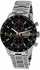 TAG Heuer Watches : CV201AH.BA0725 Automatic Chronograph Black Dial Day Date Stainless Steel Men Watch