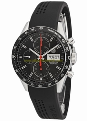 TAG Heuer Watches : CV201AH.FT6014 Automatic Chronograph Black Dial Day Date Rubber Men Watch