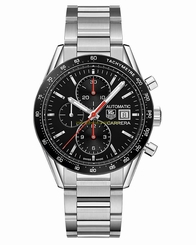 TAG Heuer Watches : CV201AM.BA0723 Black Dial Stainless Steel Band Men Watch
