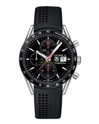 TAG Heuer Watches : CV201AM.FT6040 Black Dial Fixed Stainless Steel With A Black Top Ring Showin Band Men Watch