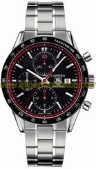 TAG Heuer Watches : CV201Z.BA0794 Automatic Black Dial, Red Hand Seconds, Stainless Steel Case And Bracelet Men Watch