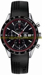 TAG Heuer Watches : CV201Z.FT6014 Automatic Black Dial, Red Hand Seconds, Stainless Steel Case With Black Rubber Strap Men Watch