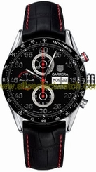 TAG Heuer Watches : CV2A1E.FC6301 Automatic Black Automatic Dial Stainless Steel Case With Black Leather Strap Men Watch