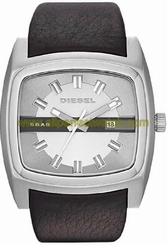 Diesel Watches : DZ1555 Quartz Stainless Steel Case With Black Leather Strap Men Watch