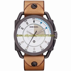 Diesel Watches : DZ1576 Quartz Stainless Steel Case With Brown Leather Strap Men Watch
