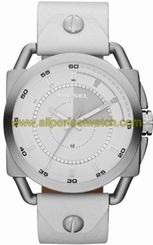 Diesel Watches : DZ1577 Quartz Stainless Steel Case With White Leather Strap Men Watch