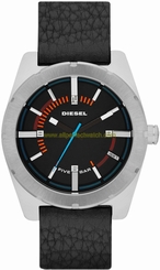 Diesel Watches : DZ1597 Quartz Analog Black Leather Strap Men Watch