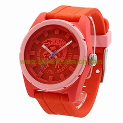 Diesel Watches : DZ1627 Quartz Analog Red Dial Silicone Men Watch
