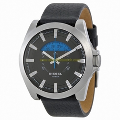 Diesel Watches : DZ1659 Quartz Analog Black Dial Date Leather Men Watch