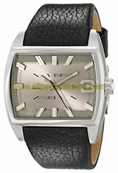 Diesel Watches : DZ1674 Quartz Silver Dial Date Black Leather Men Watch