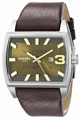 Diesel Watches : DZ1675 Quartz Green Dial Date Brown Leather Men Watch