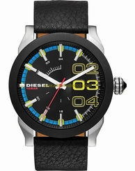 Diesel Watches : DZ1677 Quartz Analog Black Leather Men Watch