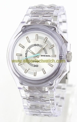 Diesel Watches : DZ1709 Quartz Analog Clear Plastic Men Watch