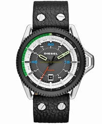 Diesel Watches : DZ1717 Quartz Analog Date Black Leather Men Watch