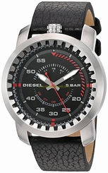 Diesel Watches : DZ1750 Quartz Analog Black Leather Men Watch