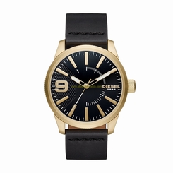 Diesel Watches : DZ1801 Black Dial Leather Men Watch