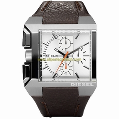Diesel Watches : DZ4174 Quartz Chronograph Date Brown Leather Square Men Watch