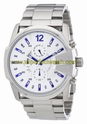 Diesel Watches : DZ4181 Quartz Chronograph Silver Dial Date Stainless Steel Men Watch
