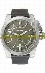 Diesel Watches : DZ4271 Quartz Stainless Steel Case With Black Leather Strap Men Watch