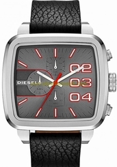 Fake AAA Diesel Watches : DZ4304 Quartz Chronograph Black Leather Strap Men Watch Watch