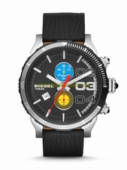 Diesel Watches : DZ4331 Quartz Chronograph Date Black Leather Men Watch
