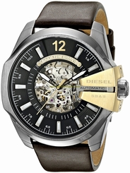 Diesel Watches : DZ4379 Automatic Skeleton Dial Brown Leather Men Watch