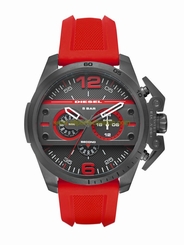Diesel Watches : DZ4388 Quartz Chronograph Red Silicone Men Watch
