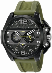 Diesel Watches : DZ4391 Quartz Ironside Chronograph Olive Green Silicone Men Watch