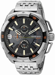 Diesel Watches : DZ4394 Black Dial Stainless Steel Band Men Watch