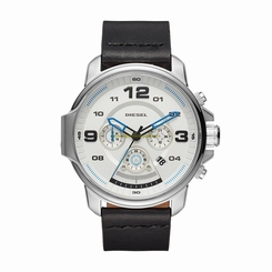 Diesel Watches : DZ4432 Quartz Chronograph Date Black Leather Men Watch
