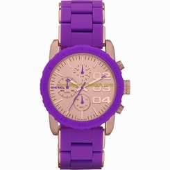 Diesel Watches : DZ5361 Quartz Chronograph Dial Purple Plastic Women Watch