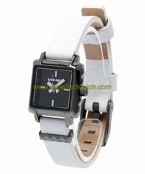 Diesel Watches : DZ5423 Quartz Analog Black Dial White Leather Women Watch