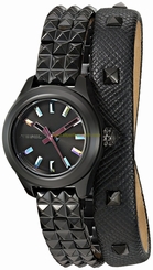Diesel Watches : DZ5528 Quartz Analog Double Wrap Black Leather Women Watch