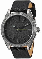 Diesel Watches : DZ5533 Quartz Analog Crystal Bezel Black Leather Women Watch