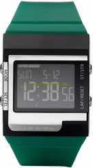 Diesel Watches : DZ7212 Quartz Digital Chronograph Green Silicone Strap Unisex Watch