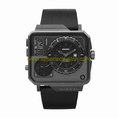 Diesel Watches : DZ7241 Quartz Stainless Steel Case With Black Leather Strap Men Watch