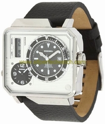 Diesel Watches : DZ7242 Quartz Stainless Steel Case With Black Leather Strap Men Watch