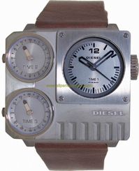 Diesel Watches : DZ7249 Quartz Analog Triple Time Zone Brown Leather Men Watch