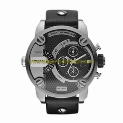 Diesel Watches : DZ7256 Quartz Stainless Steel Case With Black Leather Strap Men Watch