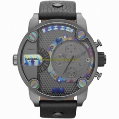 Diesel Watches : DZ7270 Quartz Gray Dial Stainless Steel Case With Black Leather Strap Men Watch