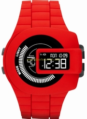 Diesel Watches : DZ7276 Quartz Digital Red Silicone Strap Men Watch