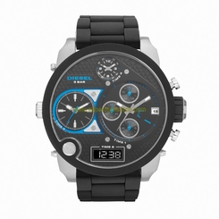 Diesel Watches : DZ7278 Quartz Black Dial Stainless Steel Case With Black Leather Strap Men Watch